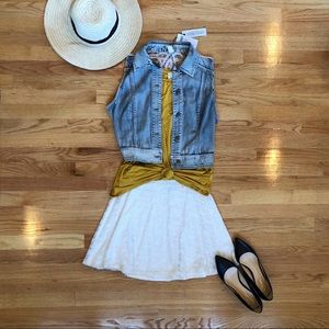 Chico’s Size 1 Denim Lace Vest NEW